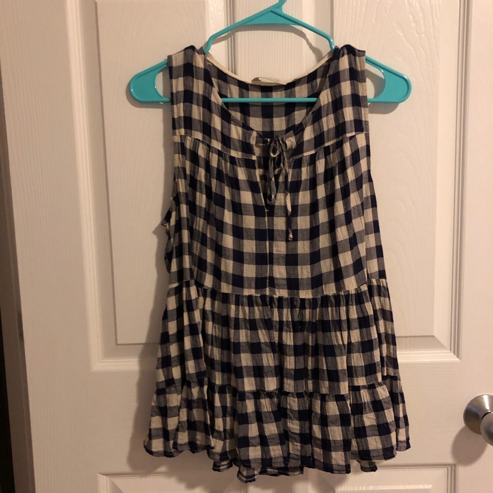 Anthropologie Blue Plaid Shirt